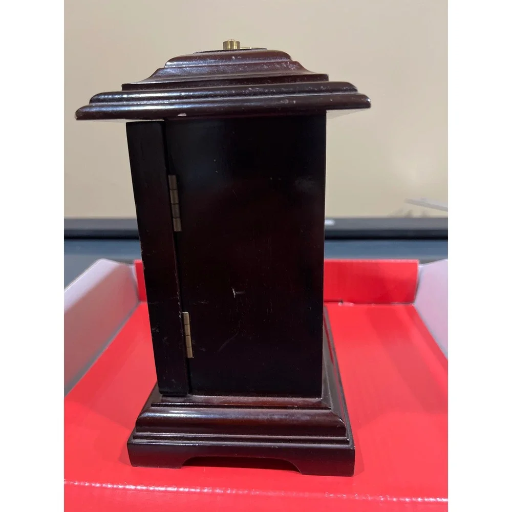 Kensington Mantel Clock Wood Case Quartz Movement Roman Numerals Vintage Style